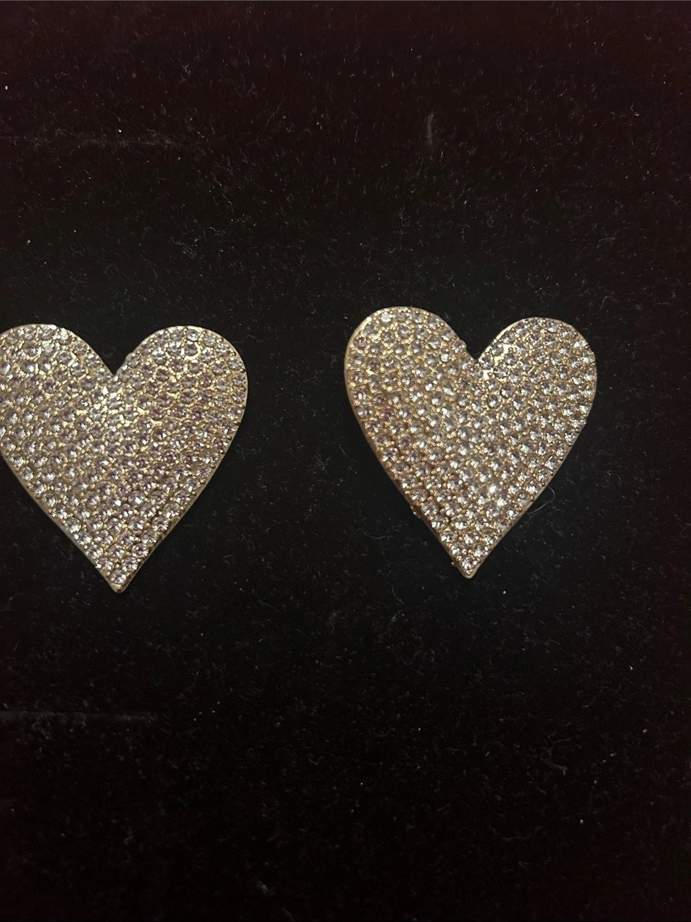 Crystal Heart Earrings Crystal Heart Earrings in Gold Like